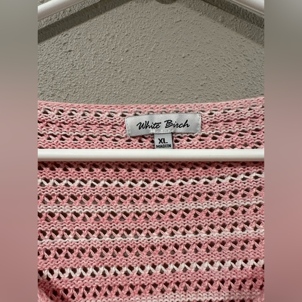 ‼️‼️White Birch Pink Striped Women's Sweater - Picture 4 of 7
